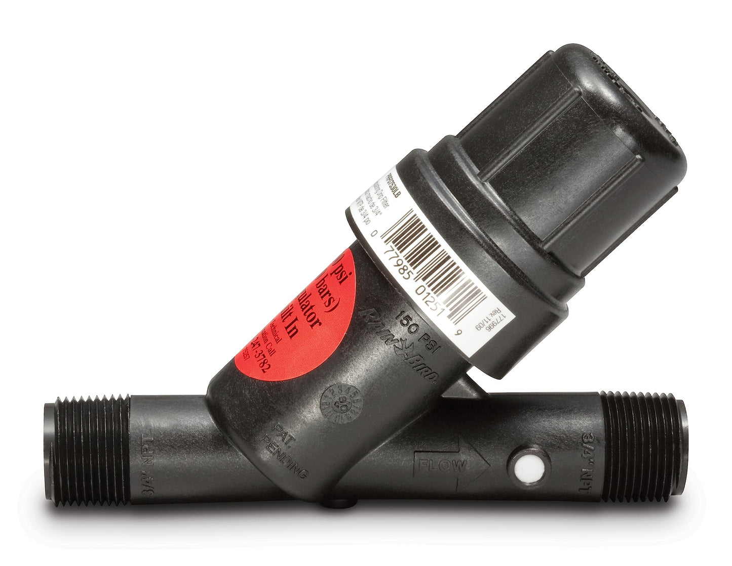 Rain Bird PRF07530S Drip Irrigation in-Line 30 PSI Pressure Regulating Y Filter, 3/4" Male Pipe Thread