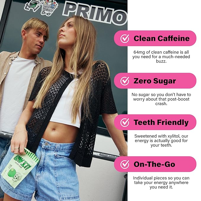 Blow It - Caffeinated Xylitol Gum - Intensified Energy and Focus Boost Effect - Green Coffee Bean Infused Sugar Free Gum - Zapple Flavor - 3-Pack (30 Pieces)