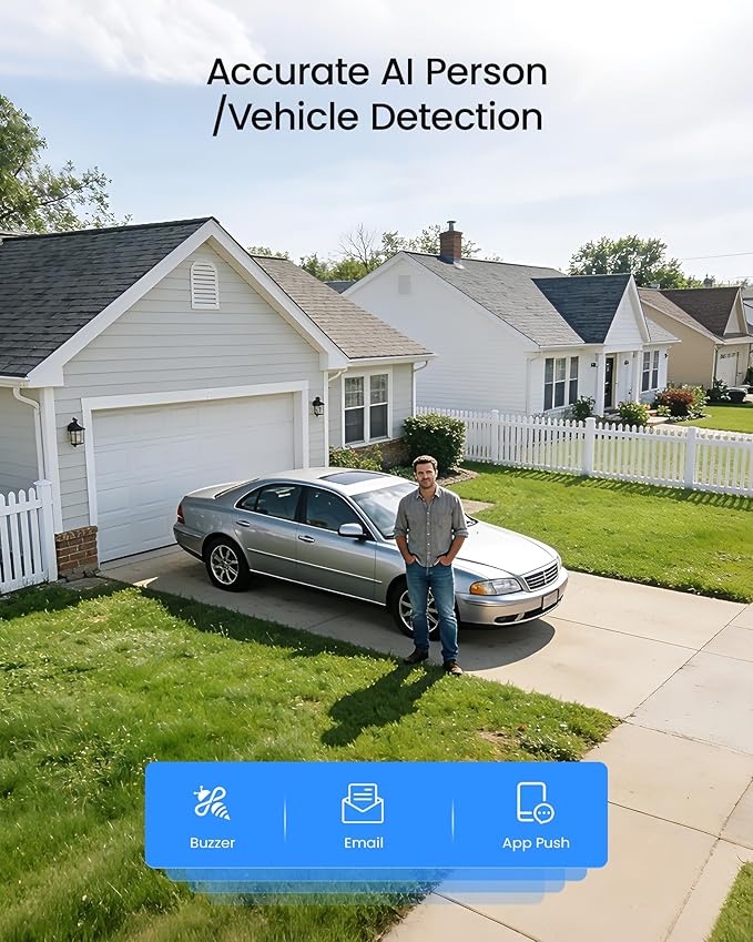 ZOSI 1080P H.265+ Home Security Camera System with AI Human Vehicle Detection, 5MP 3K Lite 8 Channel CCTV DVR Recorder with 2TB Hard Drive and 8 x 1080p Surveillance Bullet Camera Outdoor Indoor