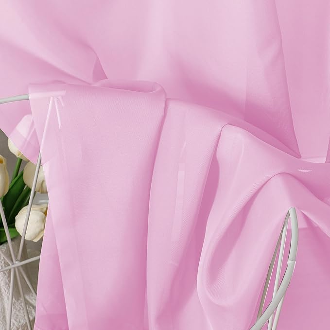 Aiyufeng Pink Sheer Curtain Window Drapes