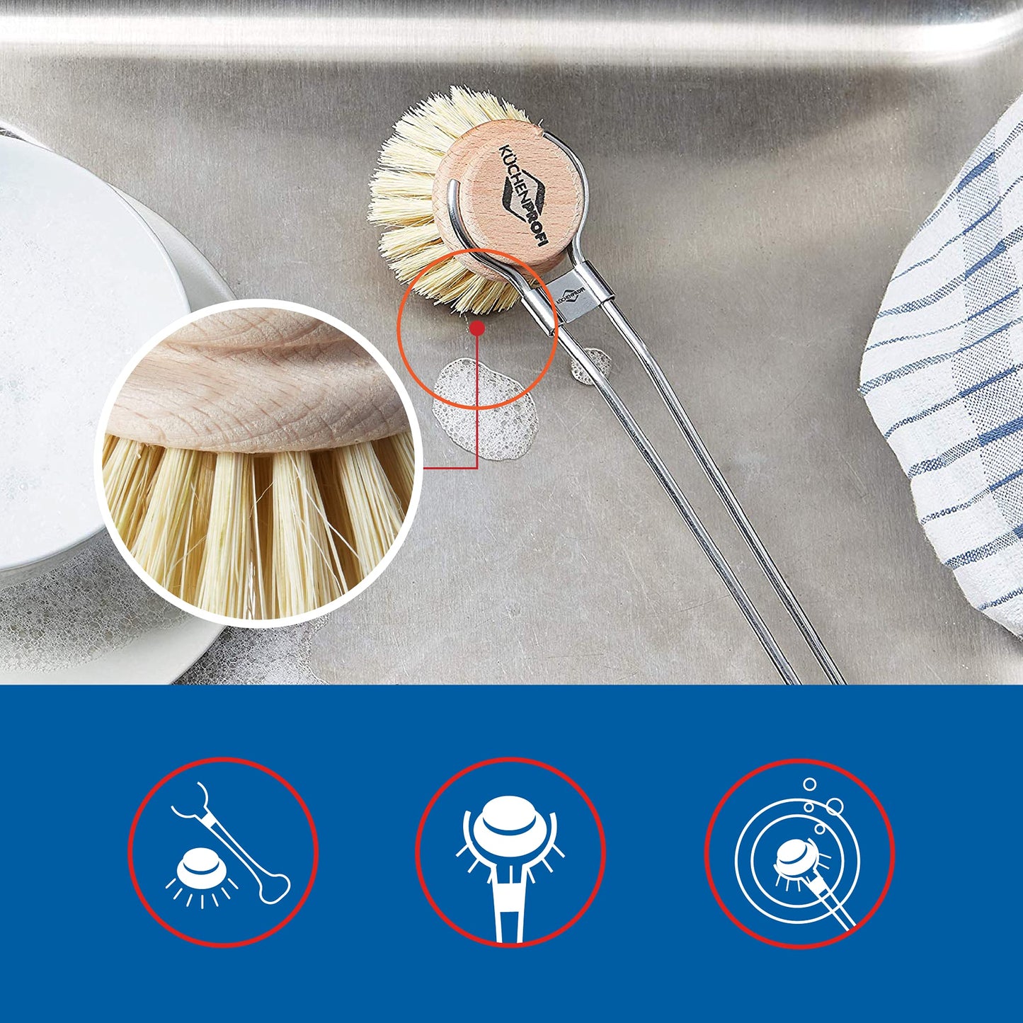 Küchenprofi Classic Dishwashing Brush, Stainless Steel, K1109432800