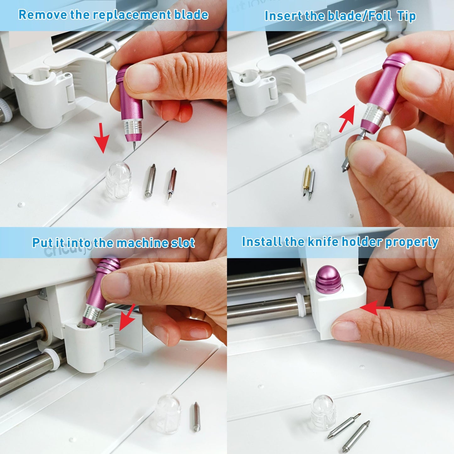 2 Pack Cutting Blades + Housing & Foil Transfer Kit for Cricut Joy/Joy2/Xtra，Cut a Wide Variety of Materials. Foil Transfer Tool Makes it easyto Embellish Insert Cards