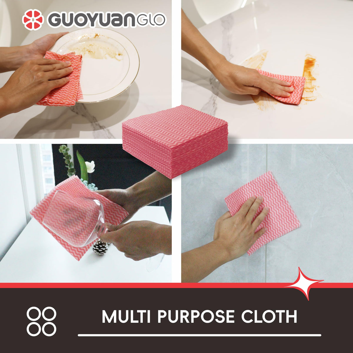 Disposable Cleaning Cloths Reusable Dsih Cloths for Kitchen Disposable Dish Rag Dry Fast 11.8x11.8 inch Pack of 100 (100 Count)