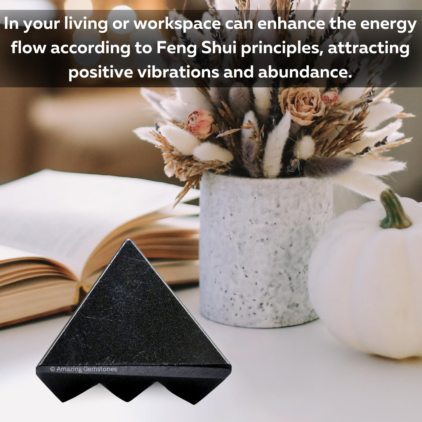 Amazing Gemstone Black Agate Crystal Pyramid with 9 Pyramid Plate Bottom - 1" Mini Pyramid Figurine of Natural Stone Pyramid for Meditation, Reiki, Chakra Balancing Vastu Pooja and Crystal Grids