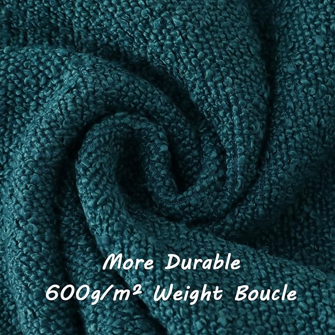 FUTEI Pack of 2 Teal Green Decorative Throw Pillow Covers 20x20 Inch Soft Cozy Solid Boucle Textured Cushion Case,Modern Home Decor for Couch Bed Living Room