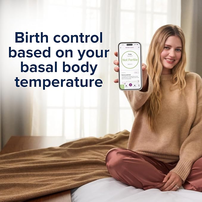 Clearblue & Natural Cycles Hormone-Free Birth Control Kit Starter Pack, 3 Month Subscription to The Natural Cycles app, 15 Digital Ovulation Tests, 1 Digital Basal Thermometer