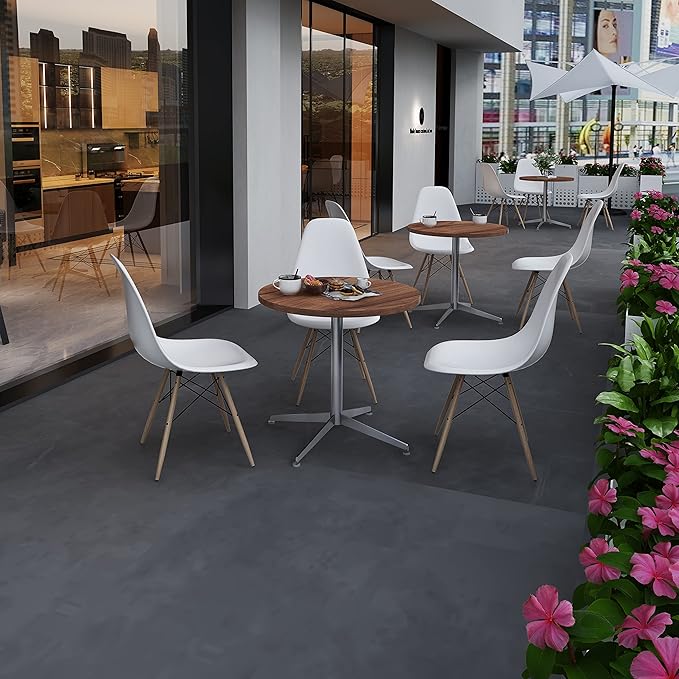 Round Office Table Conference Table Small Dining Table Coffee Meeting Table for Office Boardroom Kitchen Living Room Waterproof Desktop Easy Assembly 31.5 inch