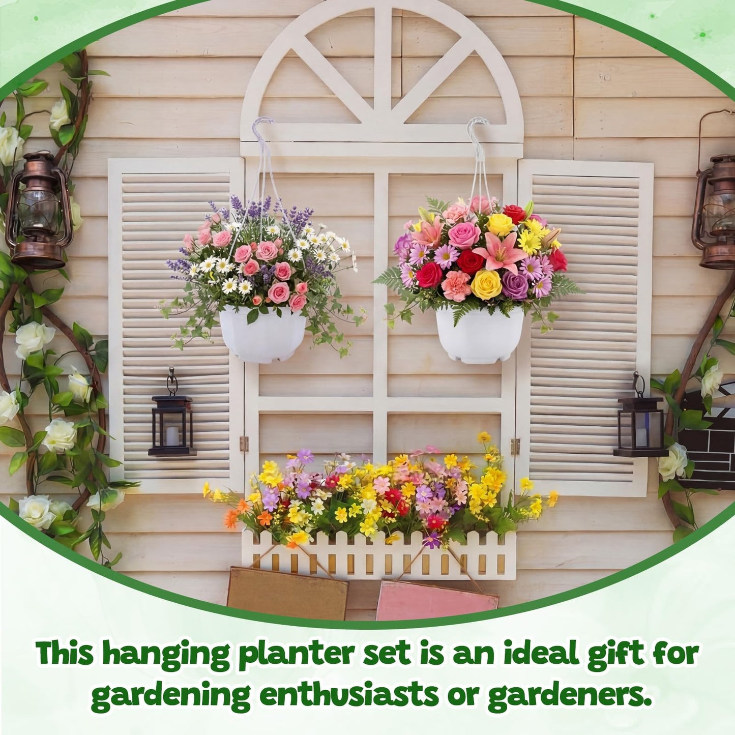 Romooa 200 Pack 5.1 Inch Plastic Hanging Pots Bulk Nursery Hanging Planters with Hooks and Drainage Small Grower Pots for Indoor Outdoor Plants, Garden, Includes 200 Labels(White)
