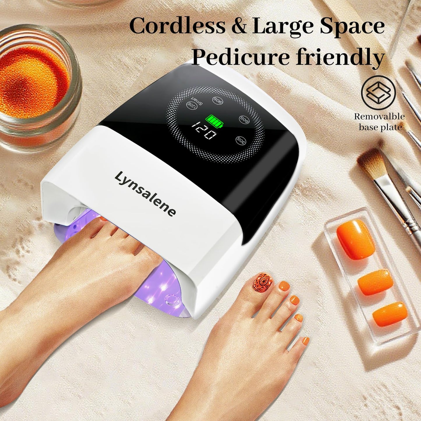 132W UV LED Nail Lamp,Rechargeable UV Light for Gel Nails with 4 Timers & LCD Screen,Profsssional LED Nail Lamp Nail Dryer Fast Curing for Salon & Home Use