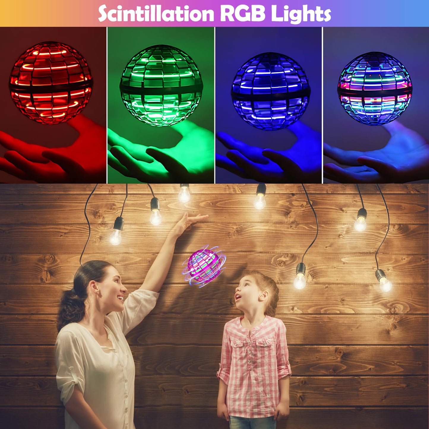KIYTARBOO Flying Orb Ball Toy, Galaxy Ball 2024 Cosmic Globe Boomerang Hover Ball Fidget Spinner, Hand Controlled Mini Drone, Cool Toys Gifts for 6 7 8 9 10+ Year Old Boys Girls Outdoor Toys
