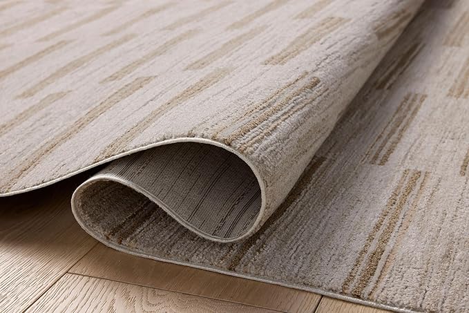 Loloi Amber Lewis Cali Collection CIL-04 Ivory/Tobacco 5'-3" x 7'-6", .25" Pile Height, Accent Rug