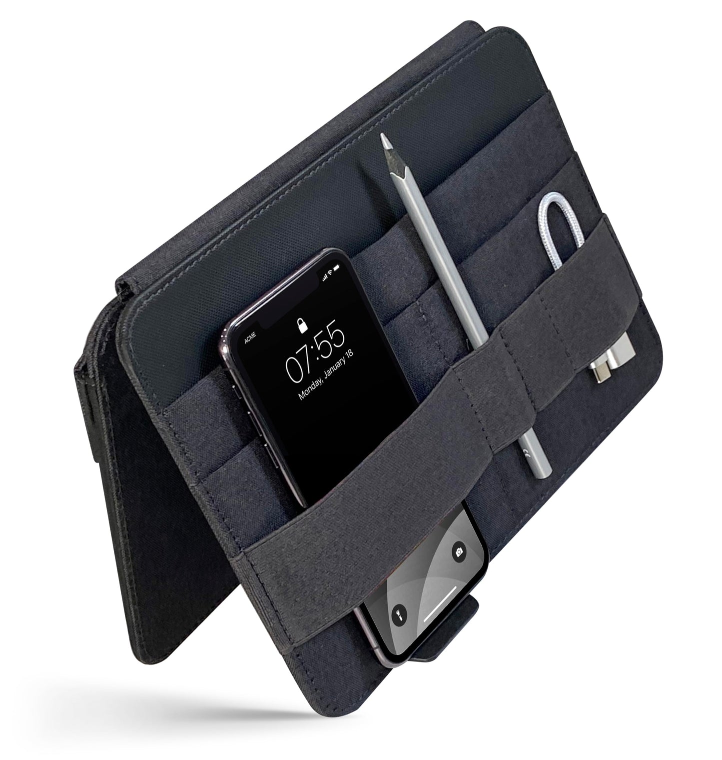 Beblau FOLD PRO Portable Tech Organizer – Attachable Device Pouch & Desk Sleeve | Gadget Case for Office and Home | Work-from-Home Essentials | Flexible Backpack Insert | Fits 13"-15"