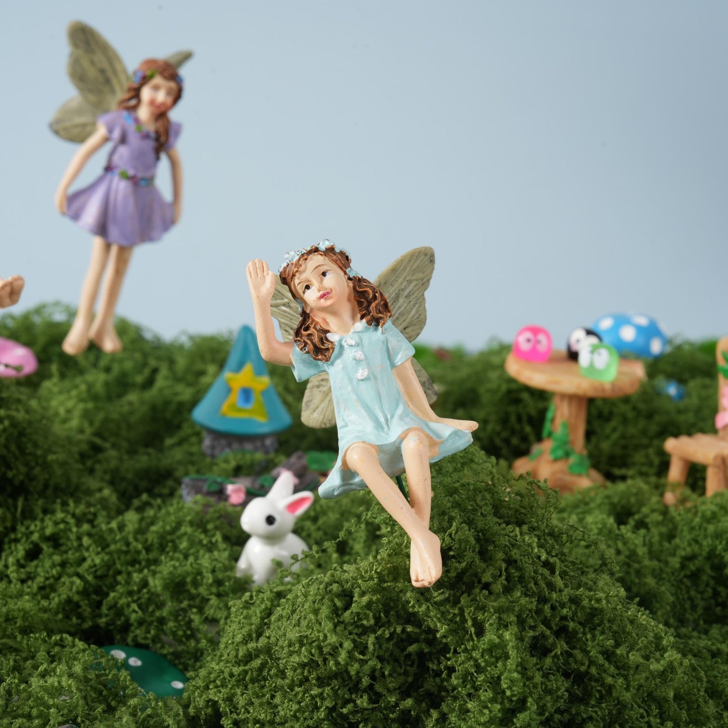 FCKLVMC 101 Pcs Resin Miniatures Figures Fairy Garden Kit, Fairy Garden Accessories Outdoor for DIY Dollhouse Micro Landscape
