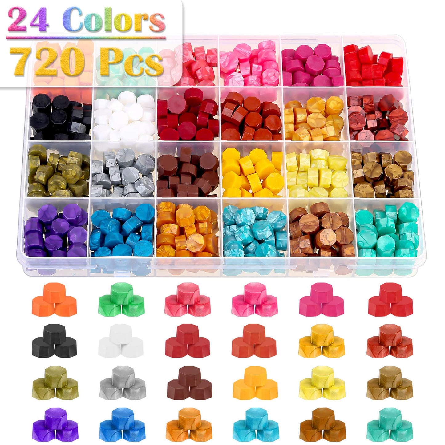 Anezus 754pcs Sealing Kit with Wax Beads, Stamp, Warmer, Vintage Envelopes, Metallic Pen for Letter Sealing, Invitations, Crafts