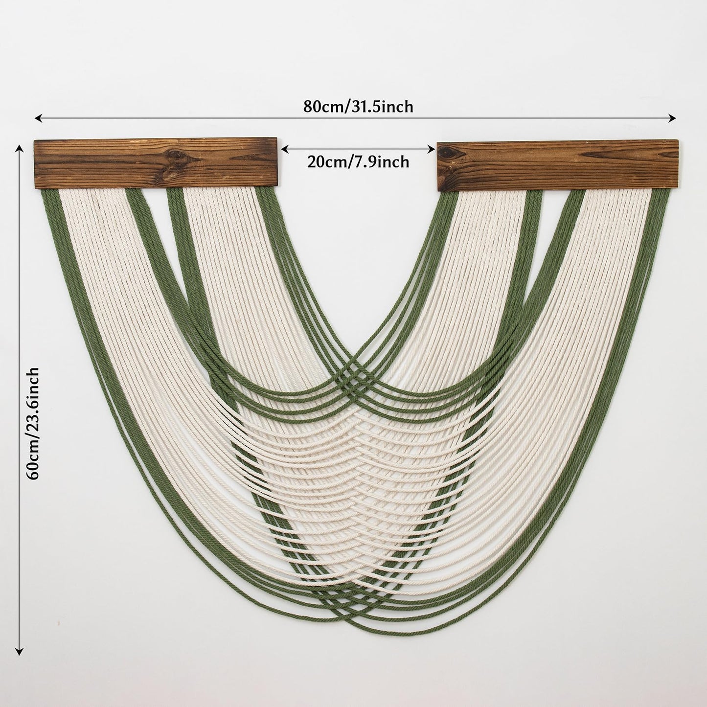 LB Boho Macrame Wall Hanging Large, Green and Beige Macrame Tapestry Wall Decor Handmade Woven Chic Bohemian Tapestry Decor for Bedroom Living Room Office Bathroom Nursery