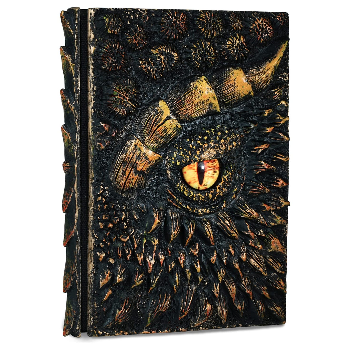 molshine A5 (7.3" x 5.1") 3D Dragon Embossed Journal,Resin Engraving Notebook,Retro Diary,100 Sheets Blank Paper,Hardcover Travel Notepad for Writing,Sketchbook,Collection,Gift,Decoration (Gold)