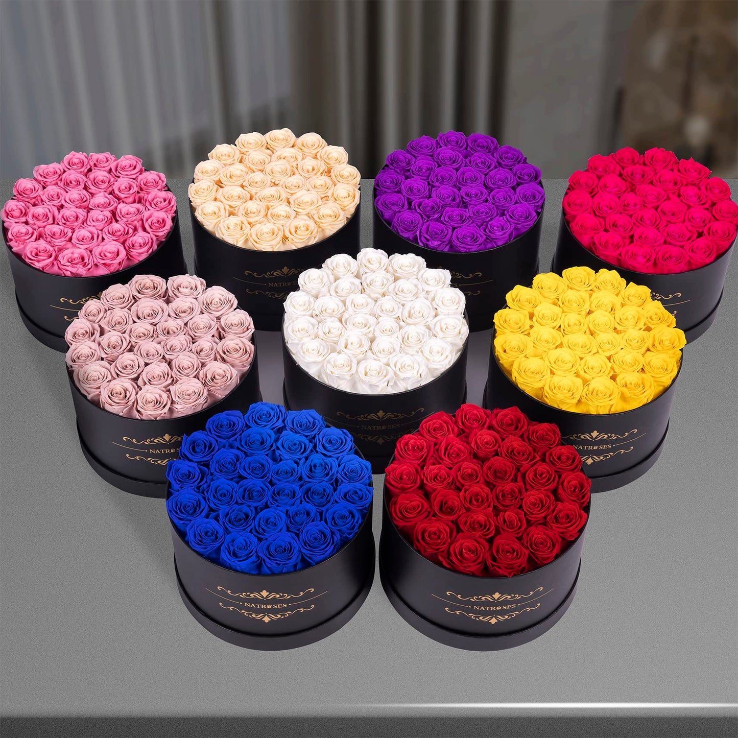 NATROSES Gifts for Her 27 Piece Forever Preserved Roses in a Box, Preserved Flowers for Delivery Birthday, Flowers Gifts for Mothers Day, Red