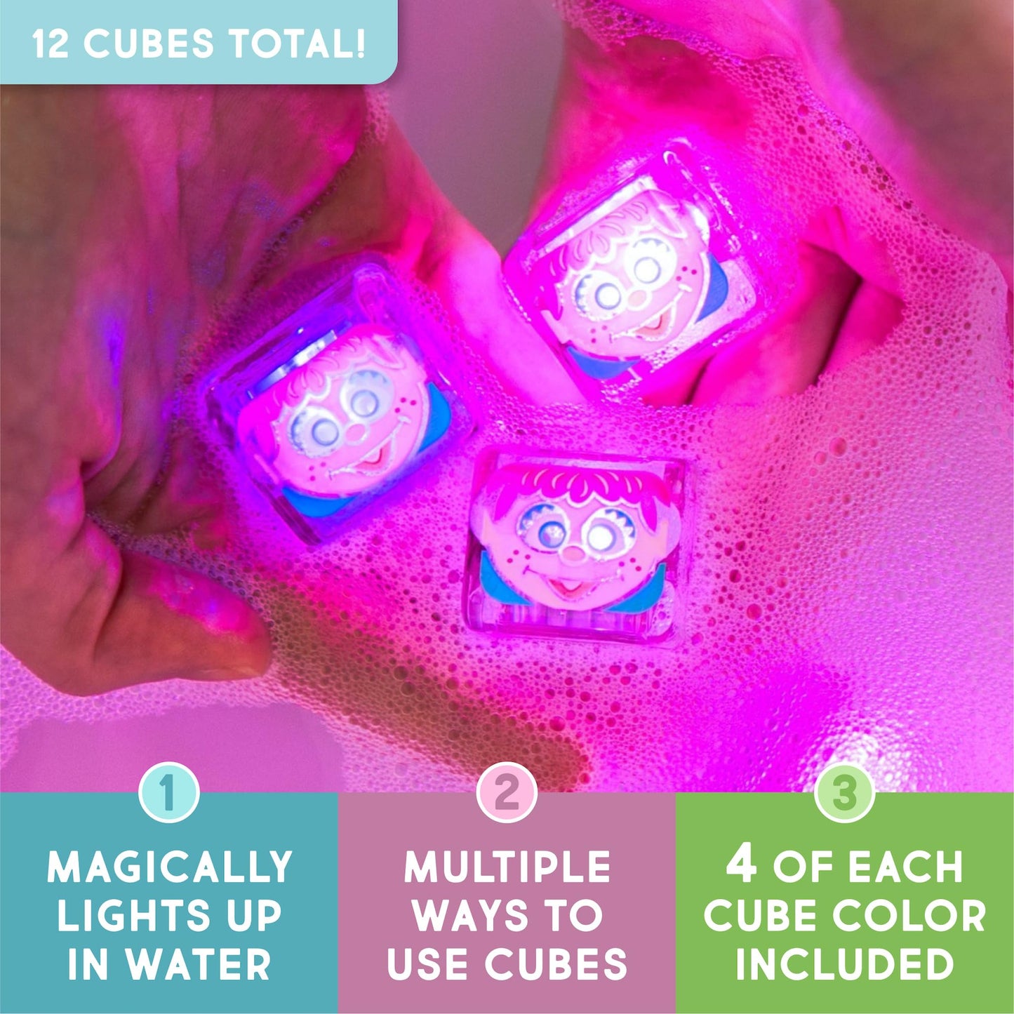 Glo Pals x Sesame Street Water-Activated Light-Up Cubes Bundle for Sensory Play - 12 Packs (Easy as A,B,C)