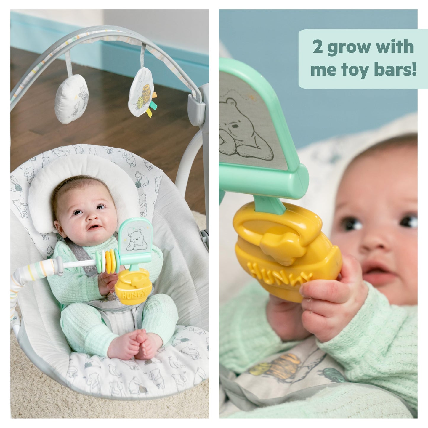 Bright Starts Disney Baby Winnie The Pooh Milestone Swing, Classic Pals, Foldable Design with Toys & Melodies, Unisex, Newborn+ (6 20 lbs)