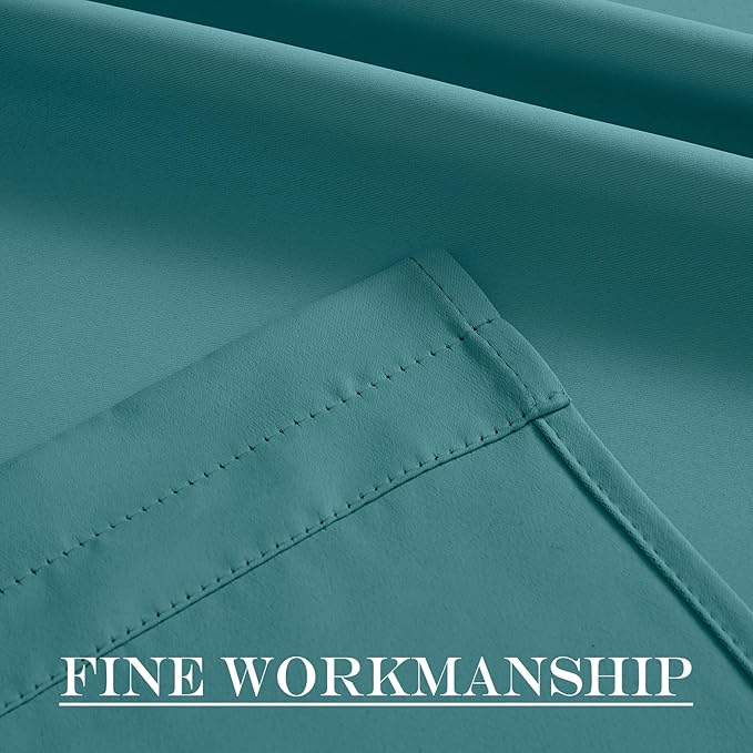 NICETOWN French Door Curtains for Kitchen Window, Thermal Insulated Privacy Protection Blackout Curtains for French Door Window Shade with Tieback, 1 PC, 42" x 80", Sea Teal