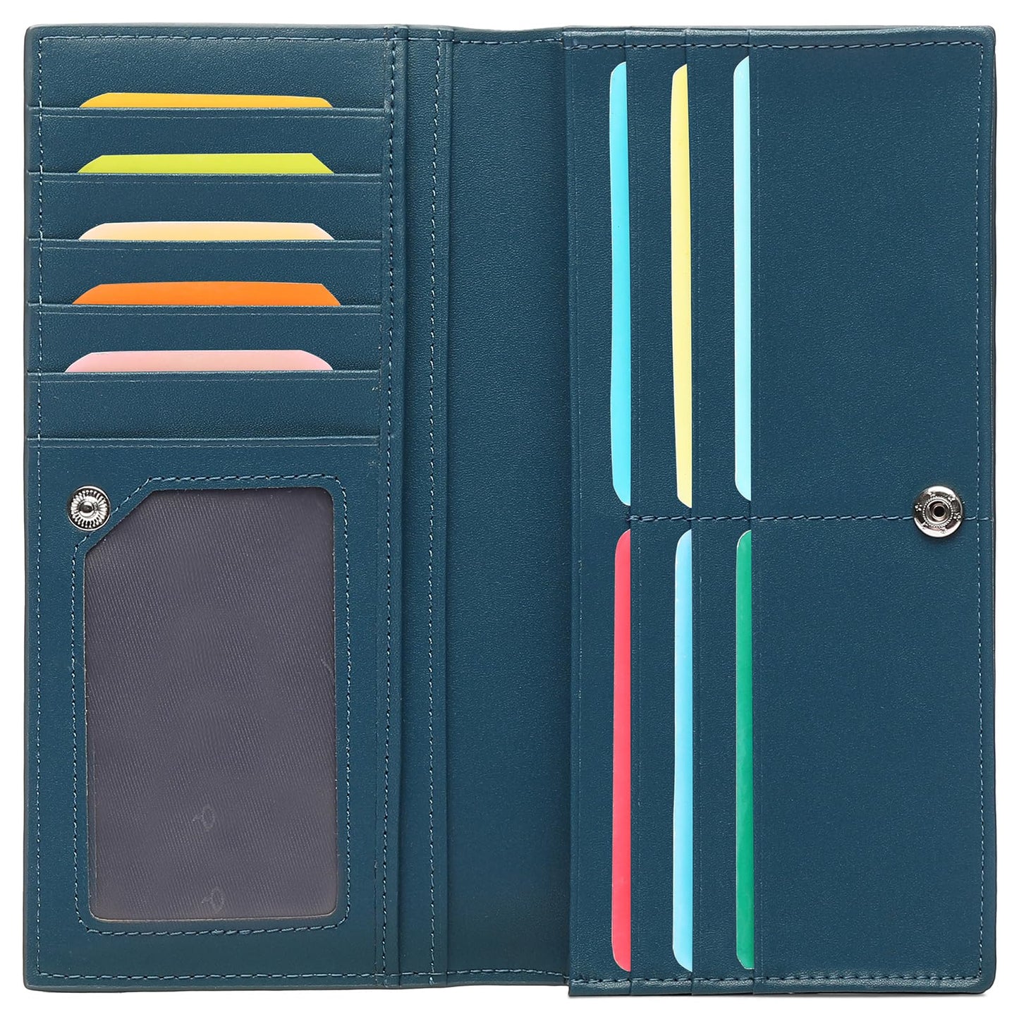 GOIACII Wallet Women RFID Blocking Thin Leather Clutch Credit Card Holder