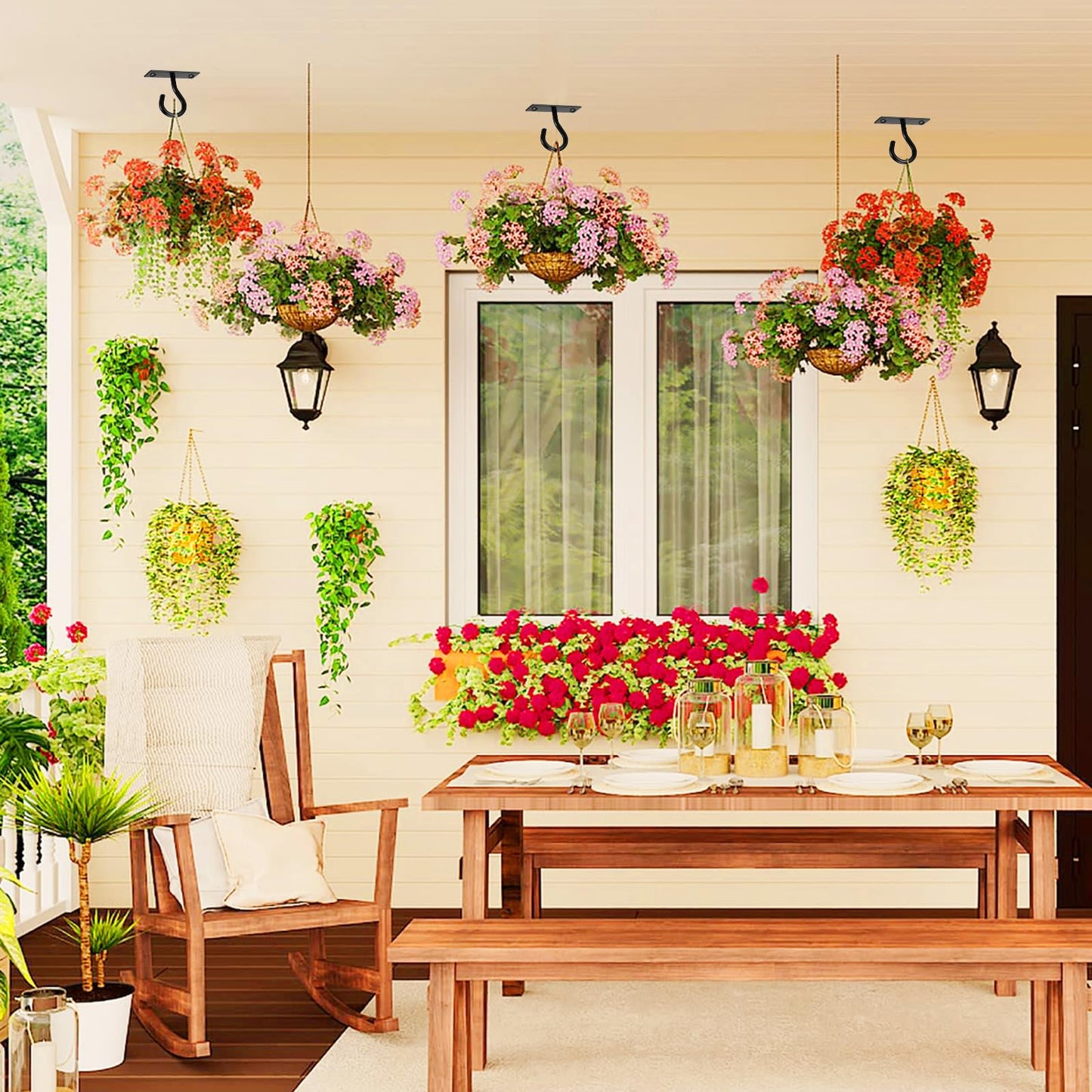 6Pack 2.5Inch Ceiling Hooks for Hanging Plant, Hanger for Indoor and Outdoor Plant Pots Holder, Wall Hook for Planters, Flower Basket, Wind Chimes, Lanterns, Lights, Bird Feeders, Home Decor