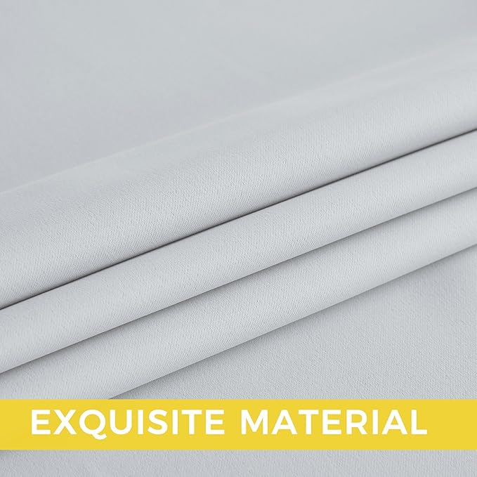 NICETOWN Room Darkening Draperies Curtains Panels, 2 Panels Greyish White W52 x L84