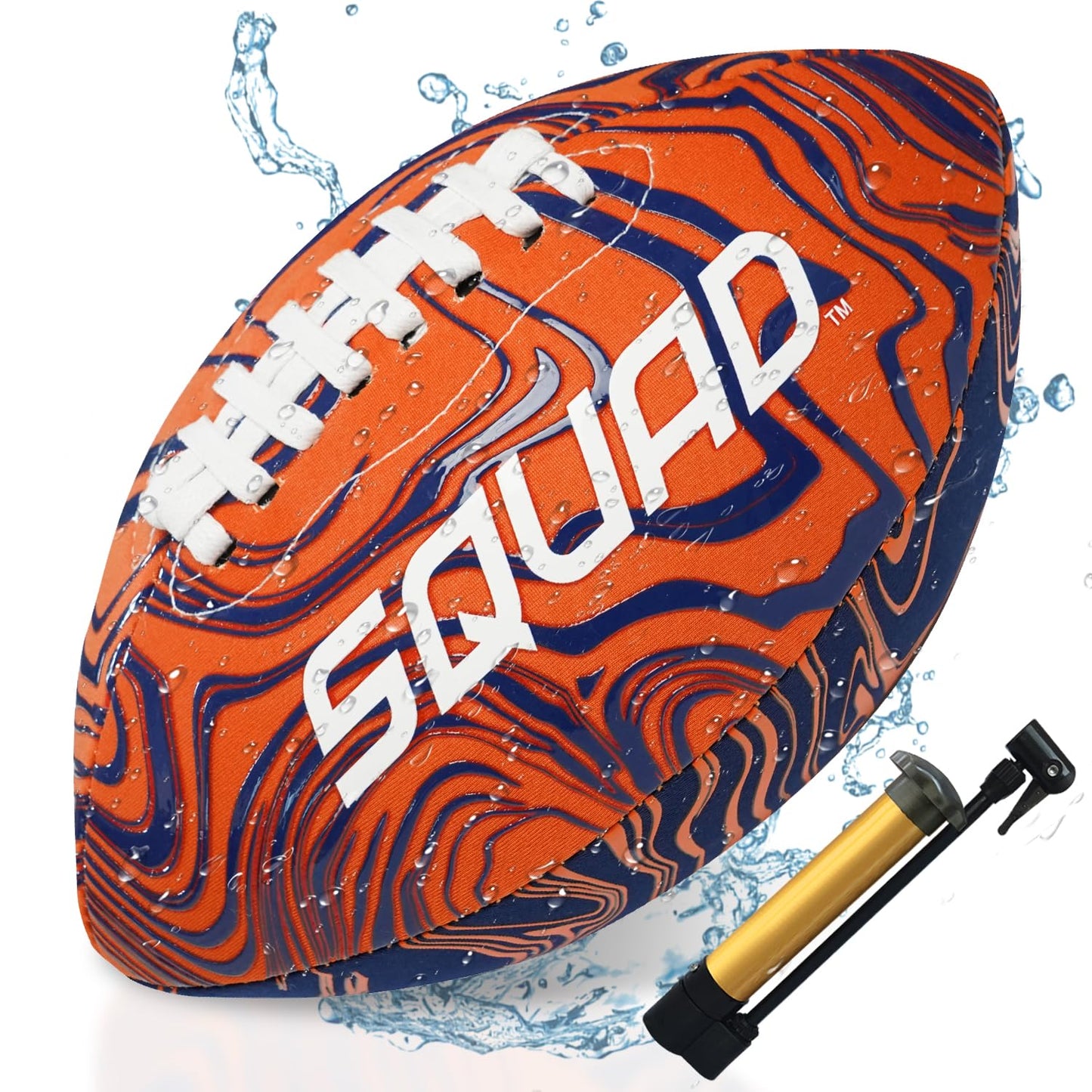 SQUAD Waterproof Football for Pool & Beach, Durable Fun Water Game Toy for Family, Teens, Adults - Strong Grip Pattern, Ideal Gift for Boys & Girls 8-15+ Year Old
