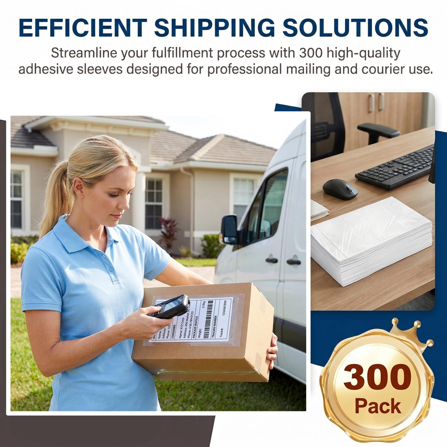 Nicunom 300 Pcs Packing List Envelopes 6''x10'', Adhesive Shipping Sleeves Clear Shipping Label Pouches for Mailing