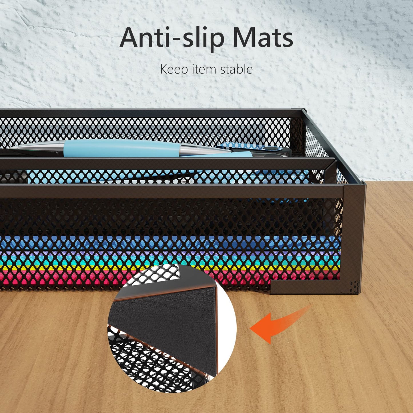 ITAYVAN Desk Drawer Organizer, Office Desk Organizer Tray with 5 Dividers, Pen Pencil Drawer Organizer for Office Supplies, Desktop, Bathroom, Kitchen, Makeup, Vanity