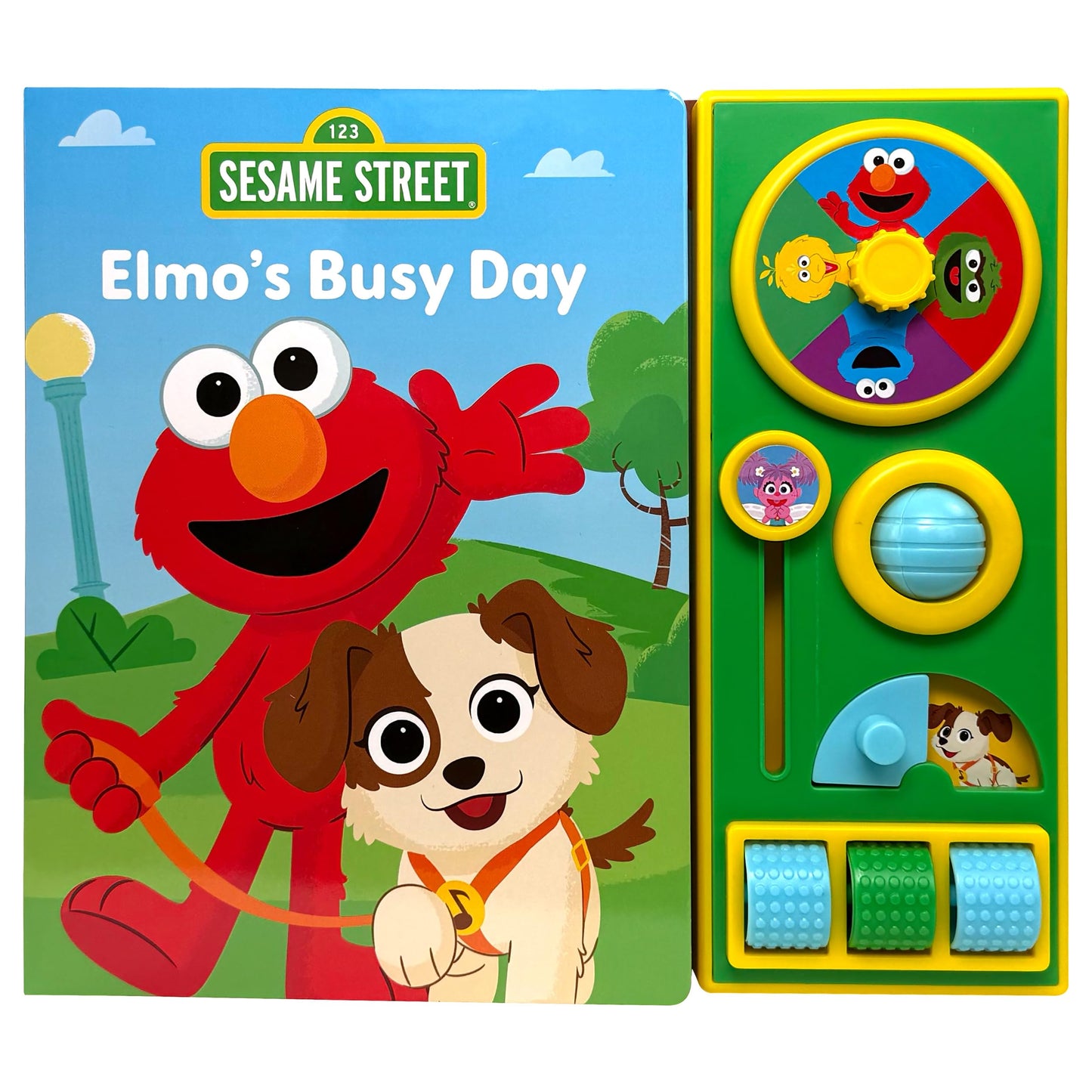 Sesame Street Elmo, Tango, and More! - Elmo's Busy Day - Sensory and Fidget Toy Style Board Book - Satisfying Tactile Play - PI Kids