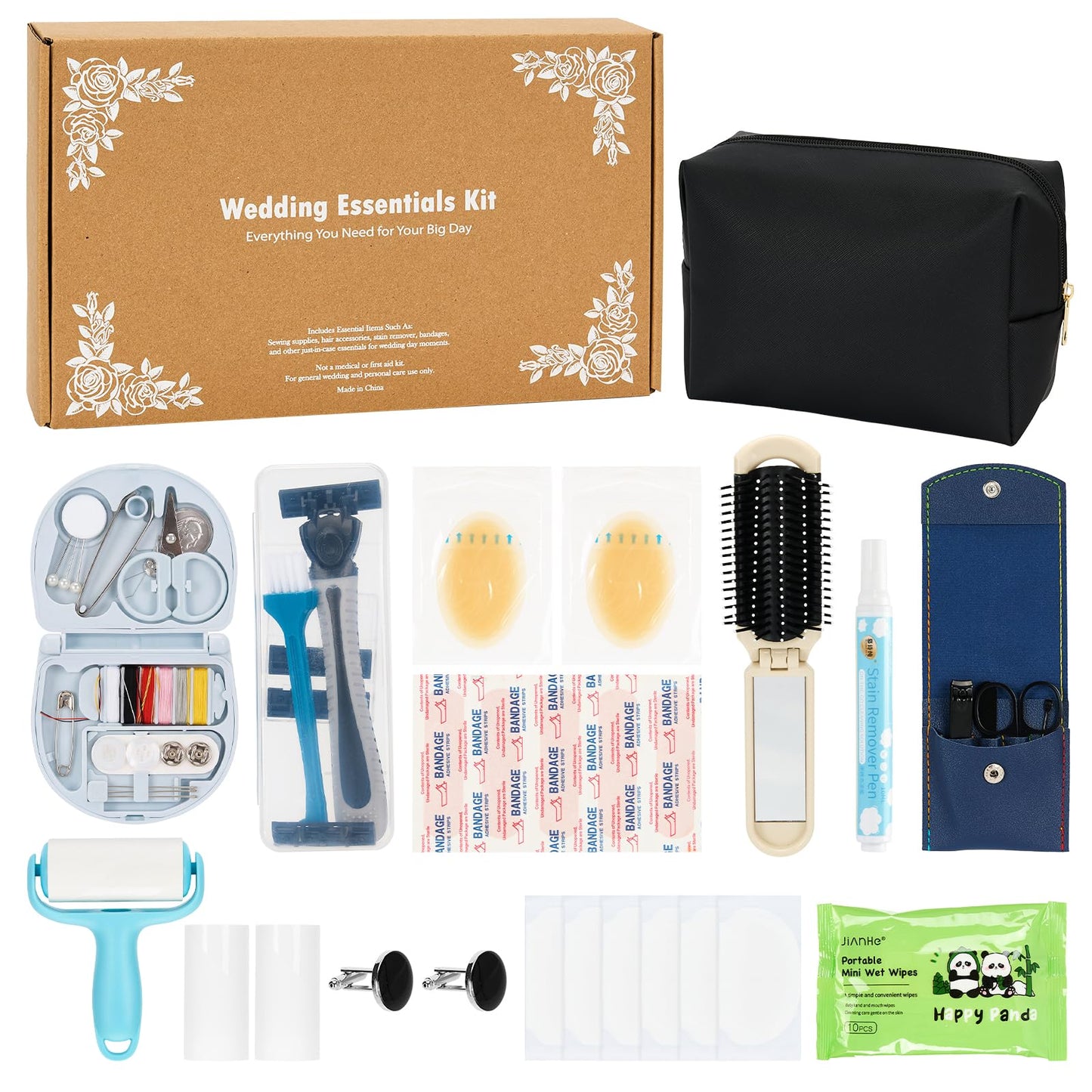 Bafeil Groom Wedding Emergency Kit Men's Wedding Emergency Kit for Groom Wedding Day Survival Set Daily Travel Essential Items with Travel Toiletry Bag