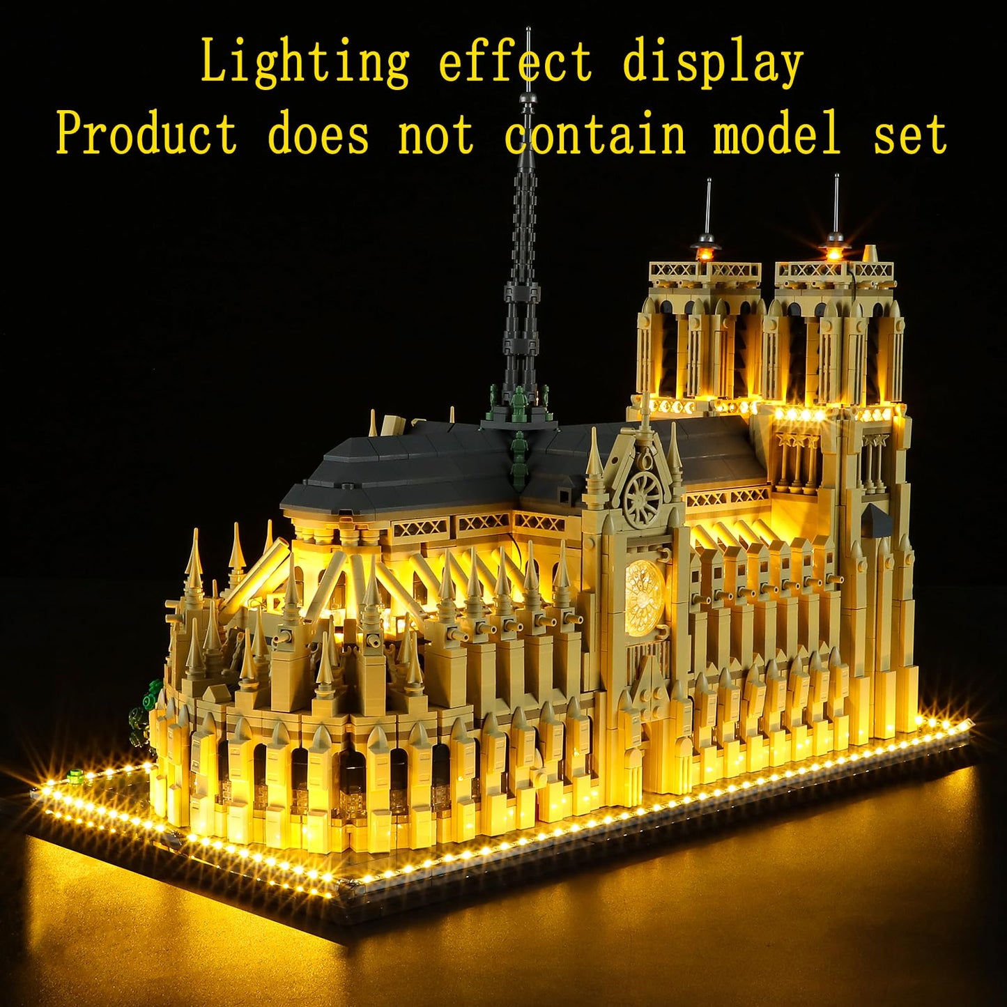 GEAMENT LED Light Kit Compatible with Lego Notre Dame de Paris - Lighting Set for Architecture 21061 (Model Set Not Included)