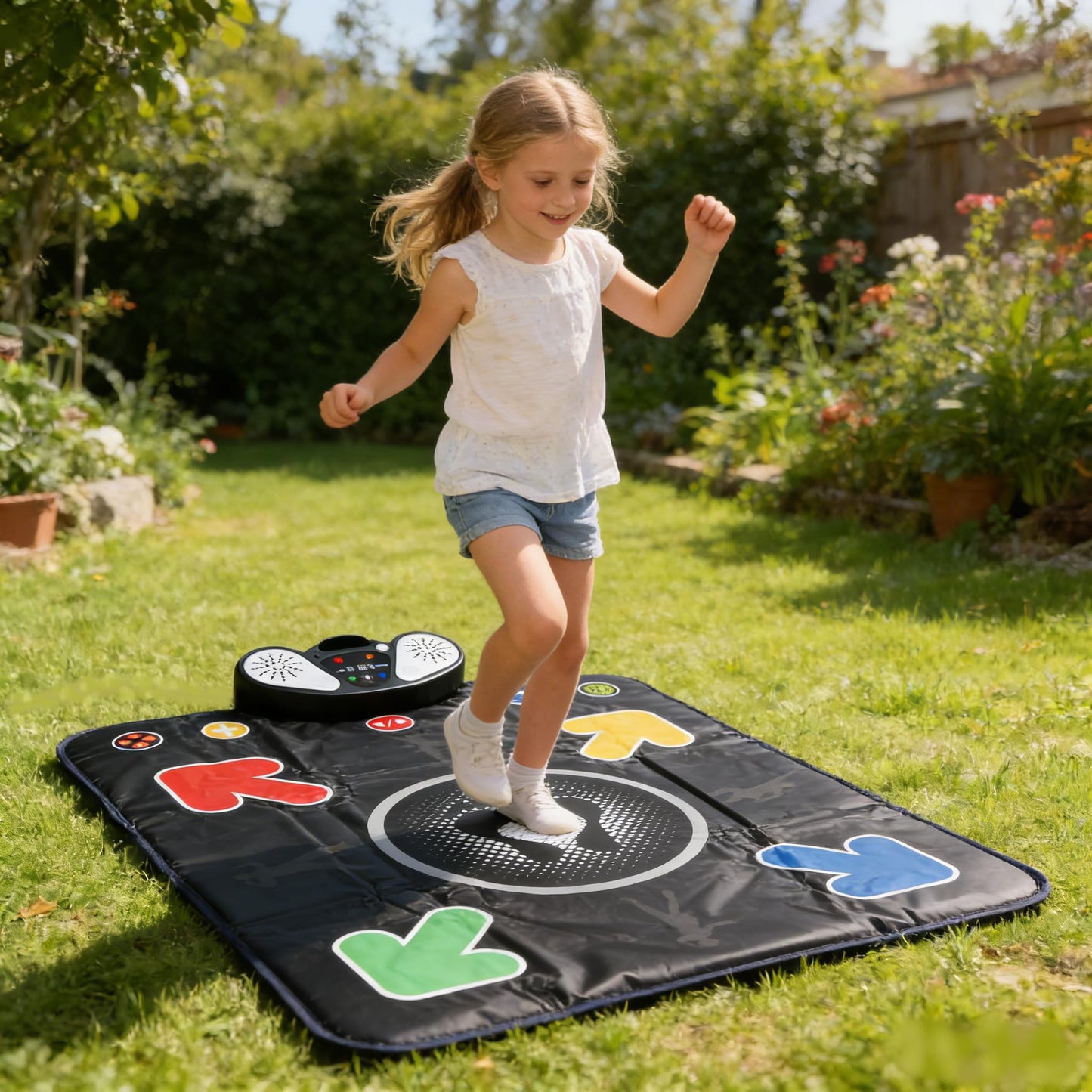 PLAMILOY Dance Mat for Kids - Light-up Electronic Rhythm Step Play Mat, Music Game Pad Toy for Girls Boys 3-12, Challenge Playmat Gift Built-in Songs, MP3 External Play, 5 Levels, Adjustable Volume