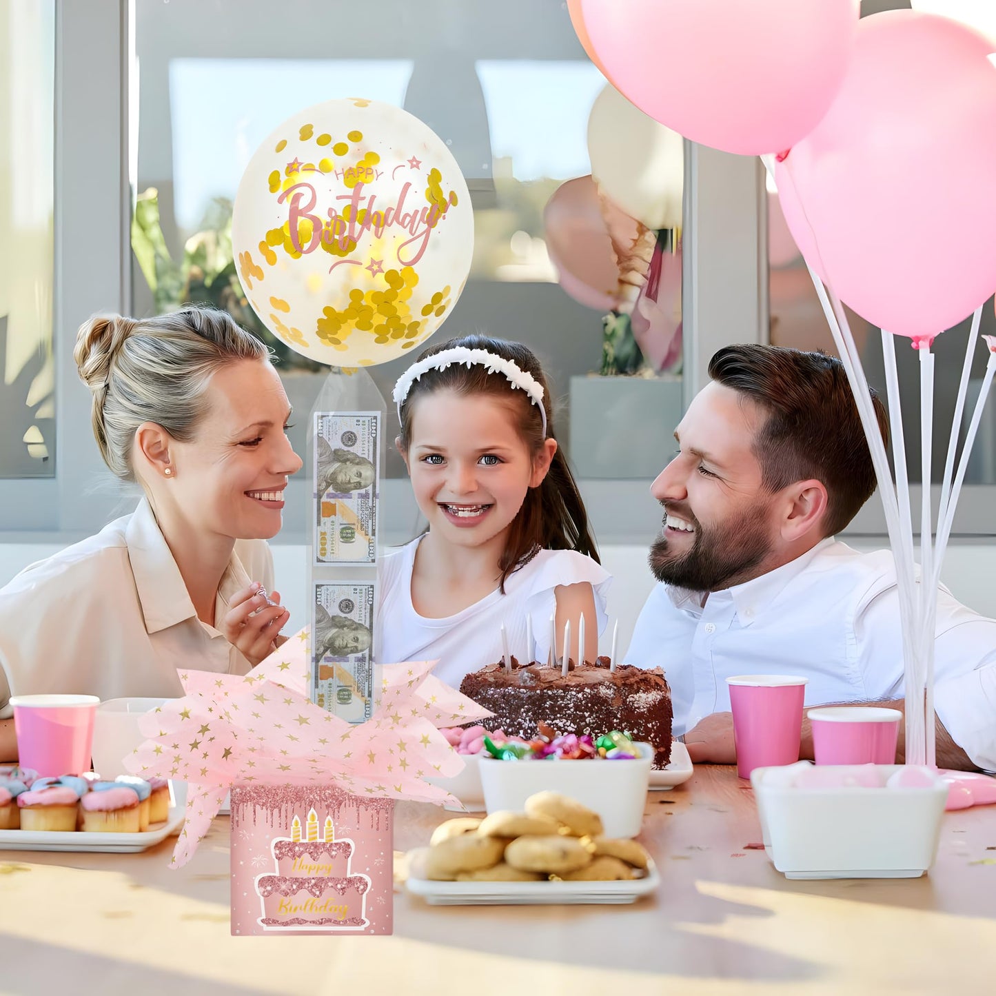 Pull Money Balloon Box Birthday Balloon Money Surprise Box Funny Pull Cash Surprise Kit for Birthday Party Cash Gift Supplies