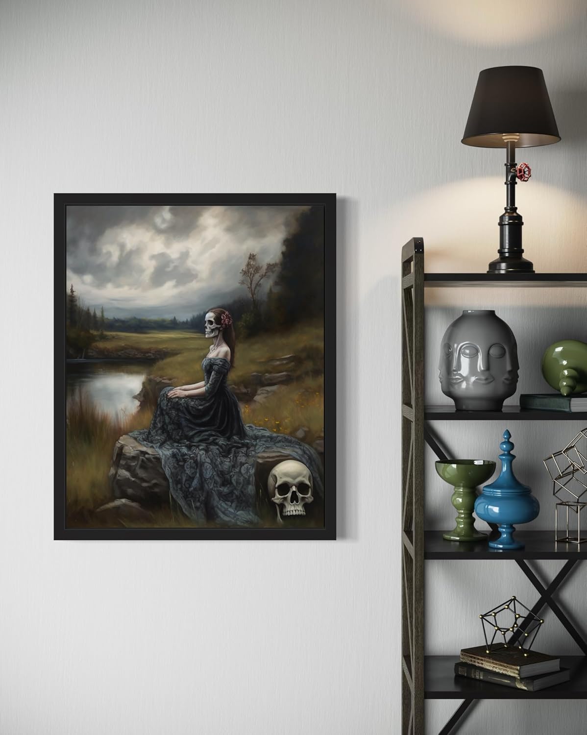 Widow Ghost Poster Art Print, Halloween Scary Vintage Wall Art Academia Spooky Painting Decoration for Horror Prints, Gothic Posters Bedroom Decor 89 (Widow Ghost, 11 x 14 inches, Unframed)