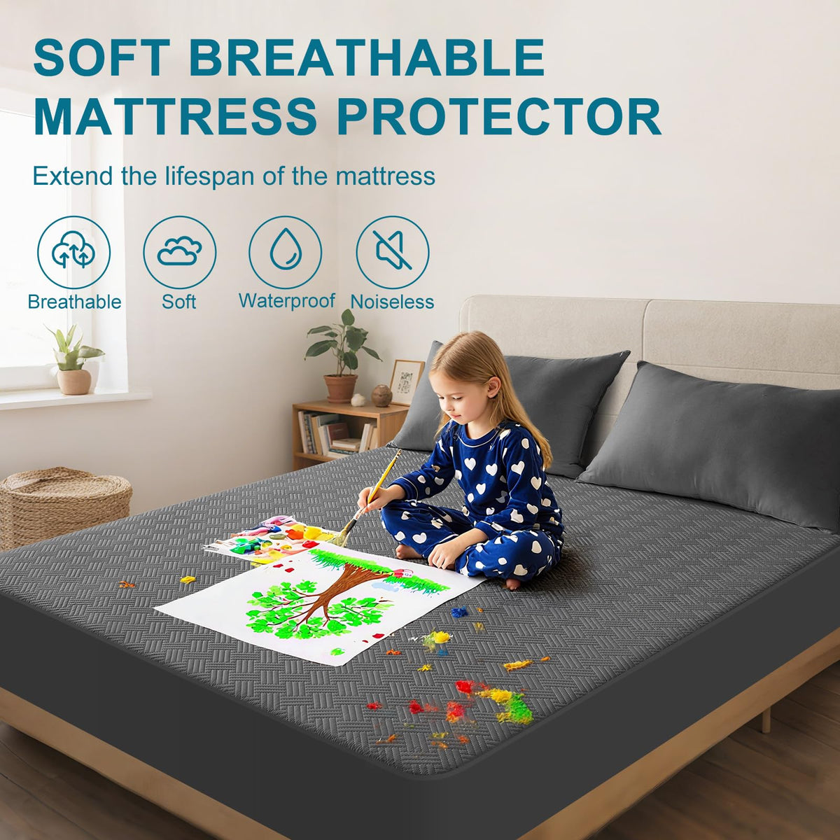 Waterproof Twin Size Mattress Protector with Deep Pockets