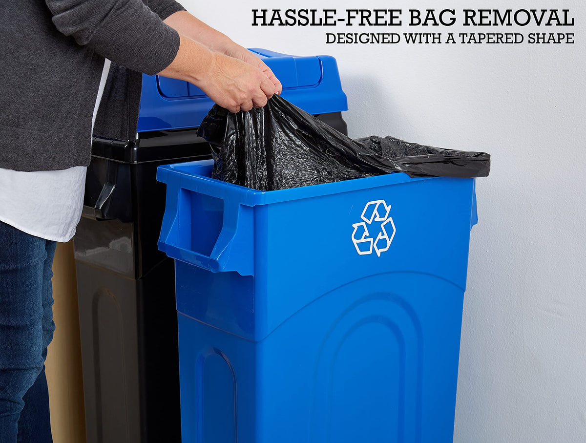 23 Gallon Highboy Plastic Recycling Bin Kitchen Trash Can with Lid