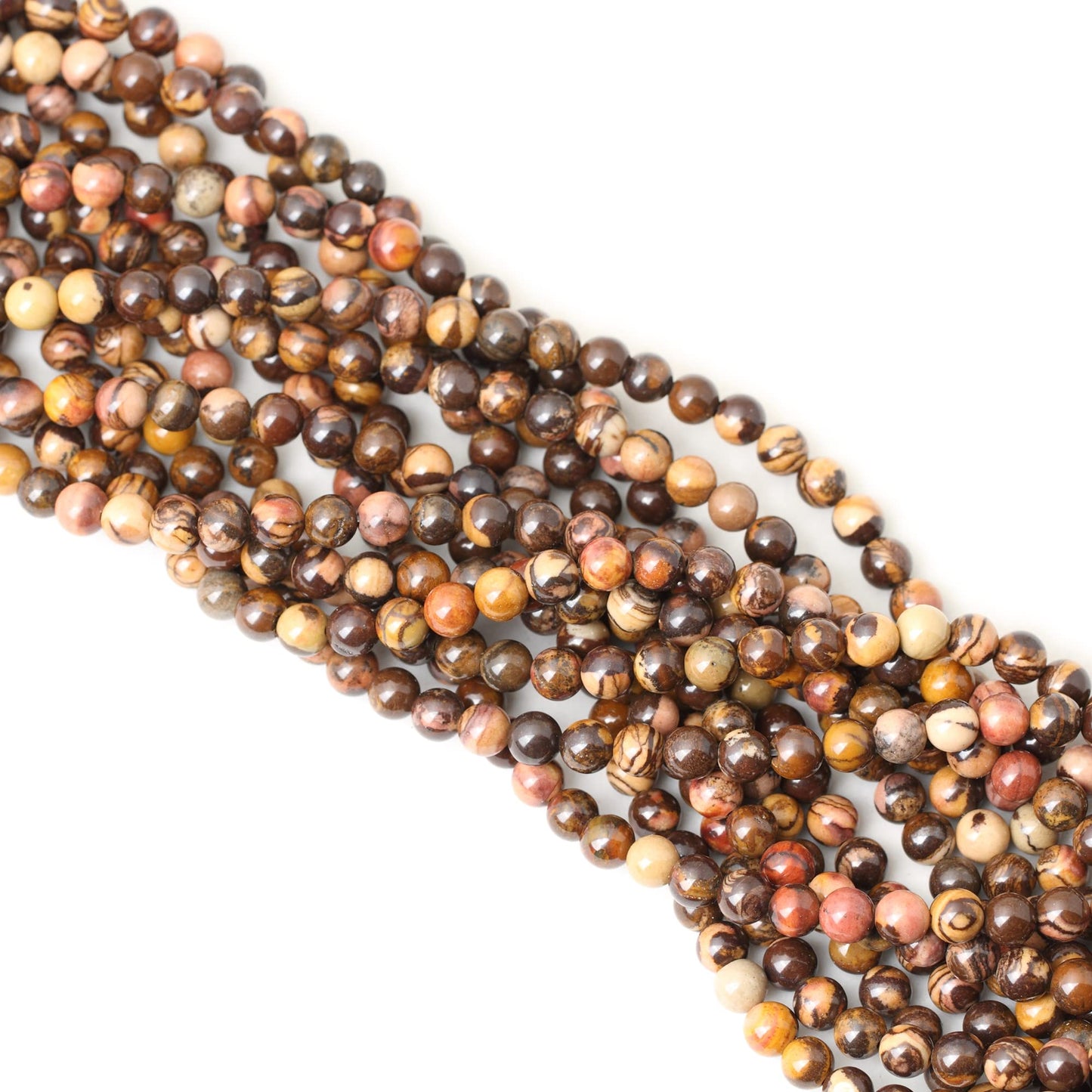 CHEAVIAN 60PCS 6mm Natural Africa Picture Jasper Gemstone Round Loose Beads for DIY Bracelet Necklace Earrings Jewelry Making 1 String 15 Inches