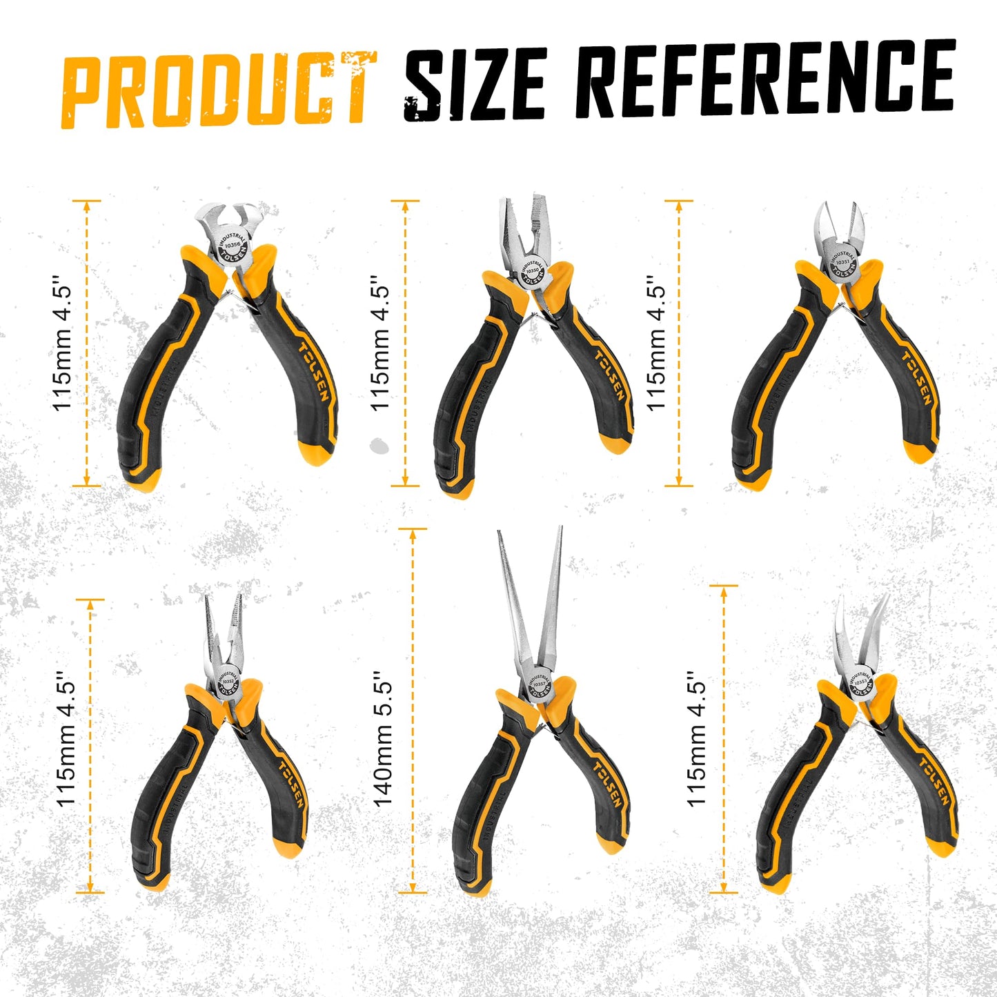 TOLSEN 6-Piece Mini Pliers Set, Needle Nose, Diagonal, Long Nose, Bent Nose, End Cutting and Combination Pliers for Making Crafts, Repair Electronic and Jewelry, with Pouch