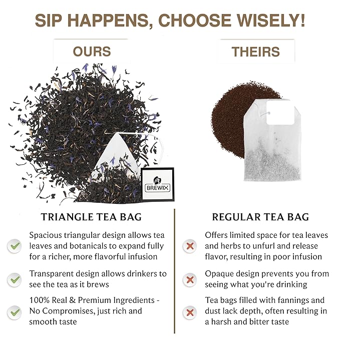 BREWIX, Vanilla Caramel Dessert Tea (25 Pyramid Black Tea Bags) | Naturally Flavored, Caffeinated & Sugar-Free | A Cozy & Indulgent Brew for Anytime Cravings