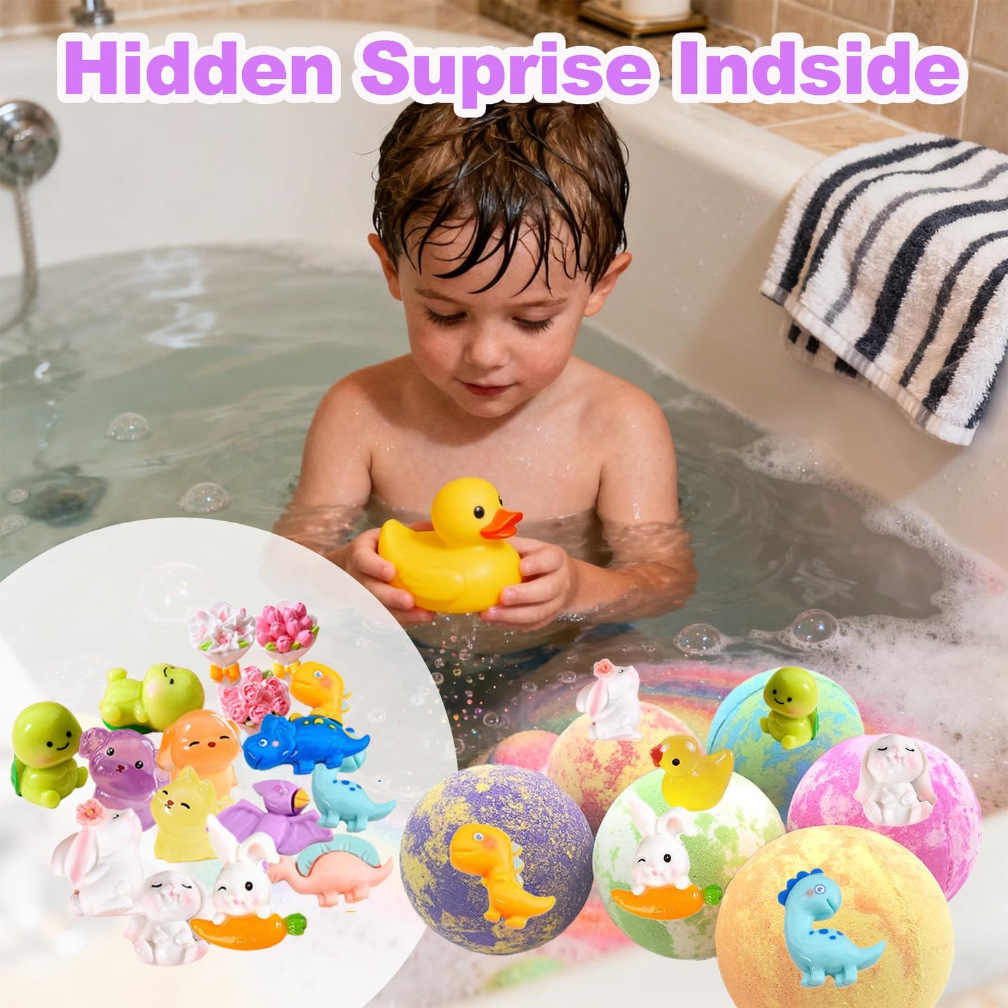 Bath Bomb Press Machine 2 Pcs 1.8 inches Bath Bomb Molds with Surprise Inside for DIY Shower Steamer Shampoo Bar Gifts