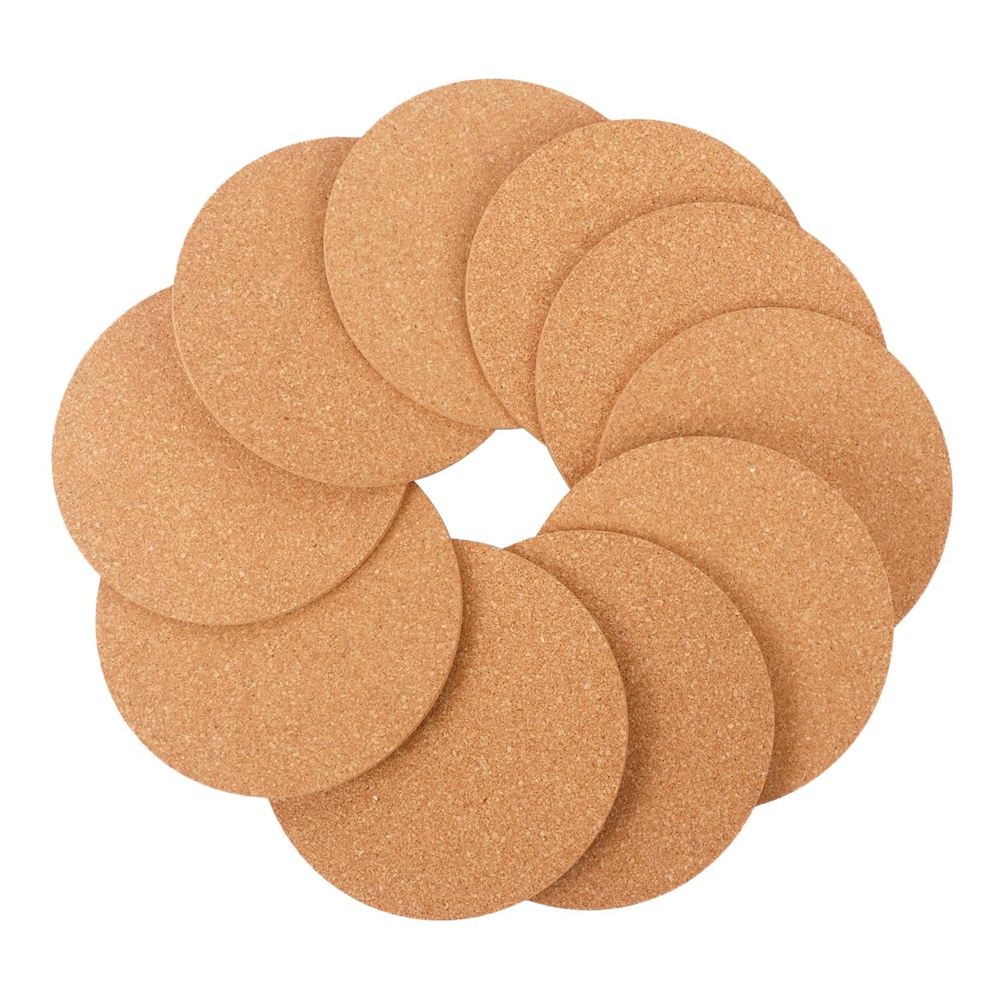 Geytetqi 150 Pieces 3.6 Inch Cork Coasters for Drinks, 90 mm Round Cork Coasters, Non-Slip, Heat-Resistant, Absorbent & Reusable, Perfect for DIY Crafts and Home Tabletop Decoration