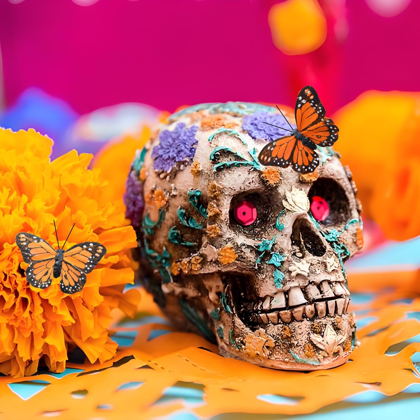24pcs Monarch Butterflies Monarch Butterfly Decorations Kit with Clip for Dia de Los Muertos Decorations Halloween Decorative Butterflies Handmade Feather Butterfly - 2.25 inch KP06C