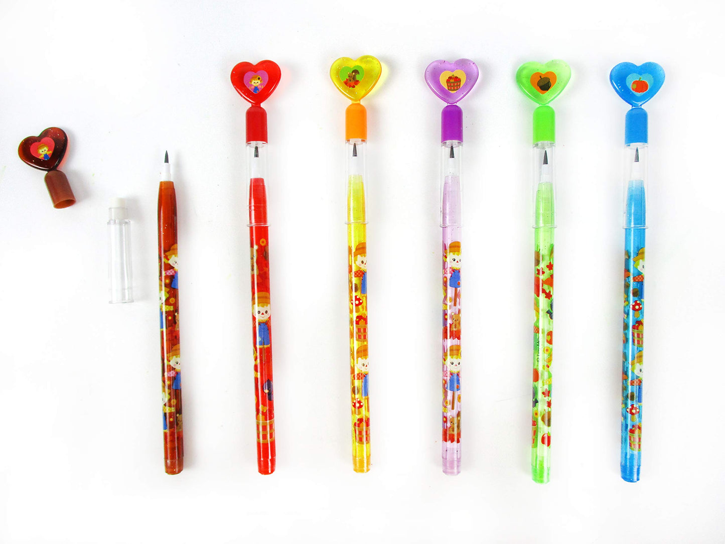 TINYMILLS 24 Pcs Fall Harvest Autumn Thanksgiving Multi Point Pencils Party Favors Goodie Bag Stuffers Carnival Prize Classroom Rewards