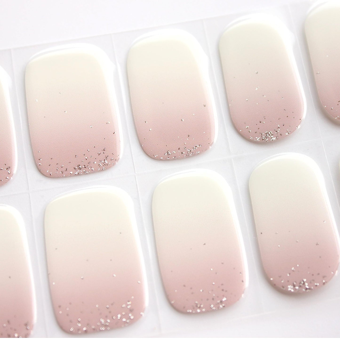 ALICE & BELLA Semi Cured Gel Nail Strips-20 PCS Ombre Gradient Effect Nail Strengthening Gel Stickers, Use with UV Light Lamp, Salon Quality Manicure Wraps (Bella's Favorite Ombre)