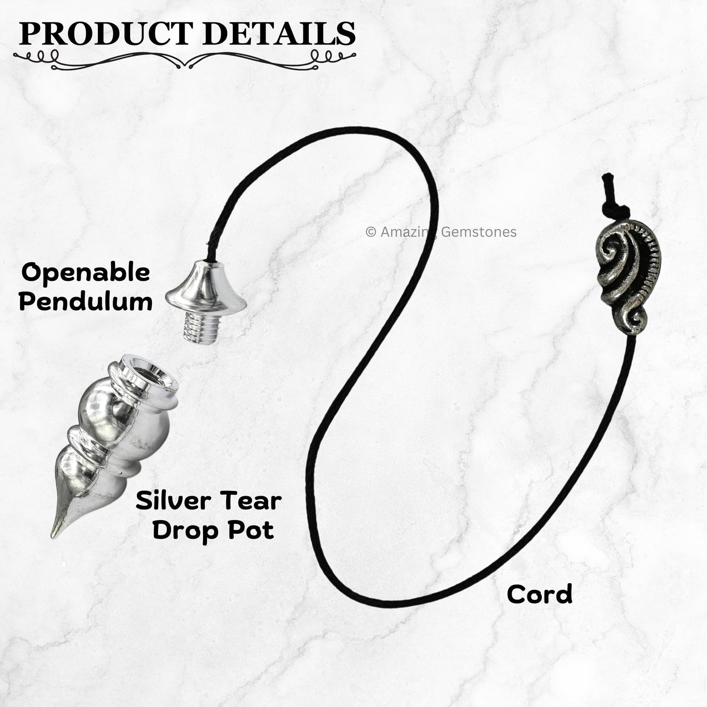 Amazing Gemstone Healing Metal Pendulums for Divination, Silver Tear Drop Pot Steel Copper Pendulum High Energy Pendulo de Bronce Pendulos de Mesa MP57