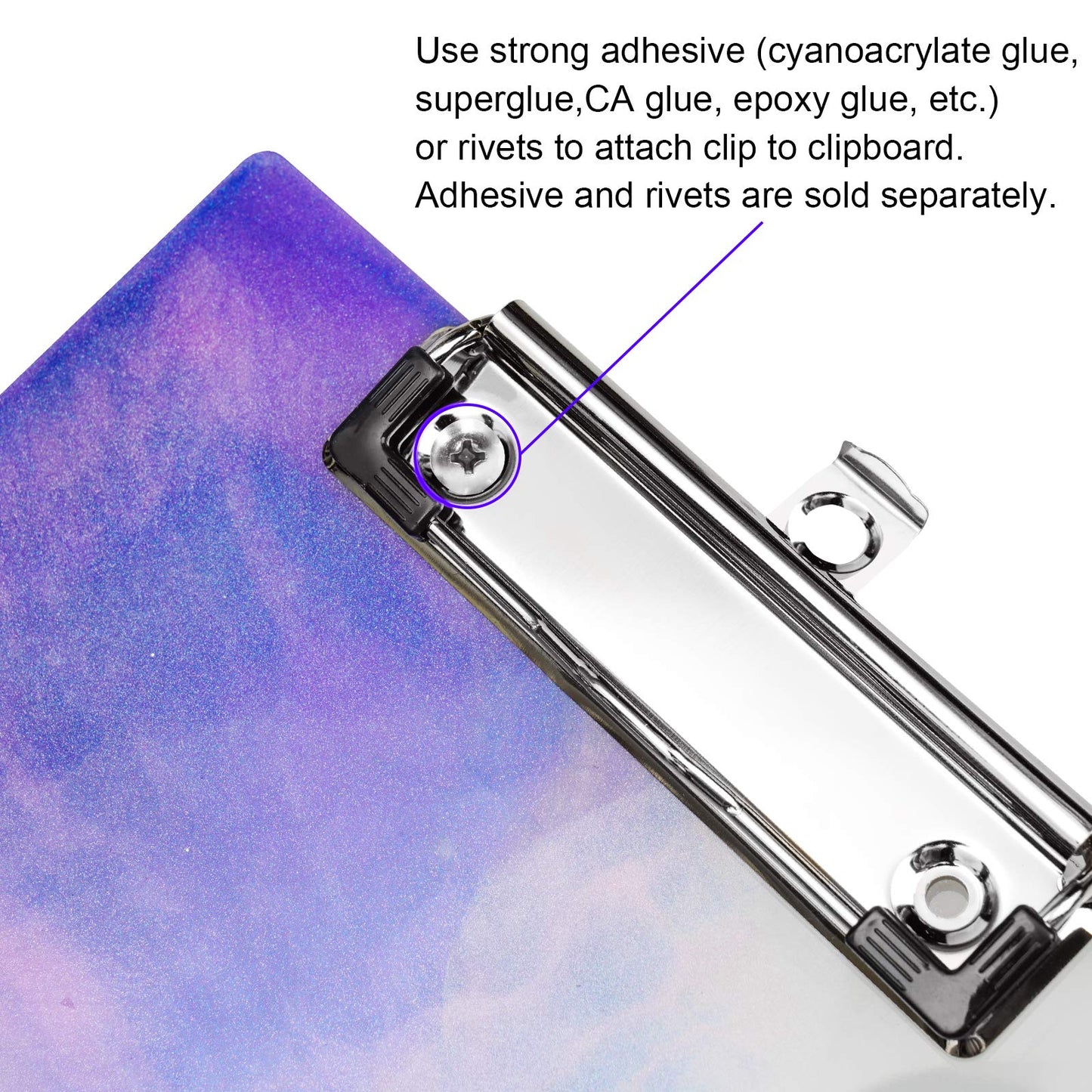A4 Letter Size Clipboard Epoxy Resin DIY Casting Soft Silicone Molds + 5 Stainless Steel Low-Profile Clips, Retractable Hanging Hole Write Pad Draw Board Document Holder School Office Business
