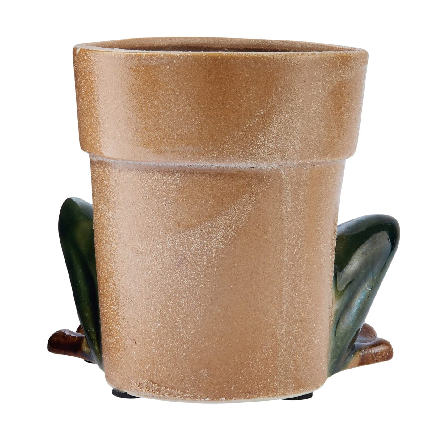 Creative Co-Op Stoneware Frog Planter, Green