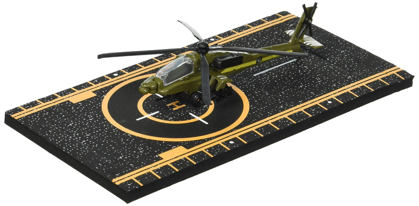 Hot Wings Planes AH-64 Apache with Connectible Runway,Green